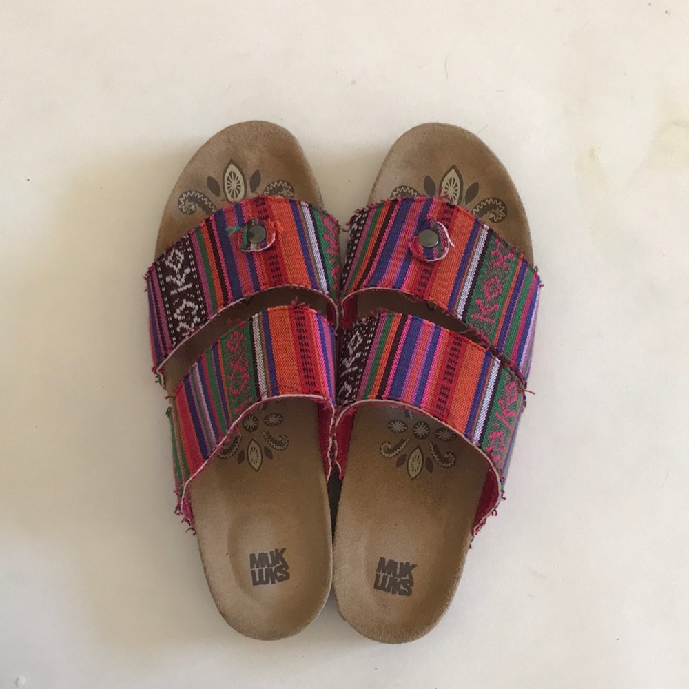Muk Luks Wide Double Strap Thong Sandal